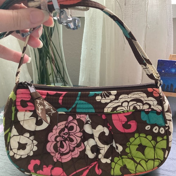 Vera Bradley Handbags - Vera Bradley Brown Floral Shoulder Bag
